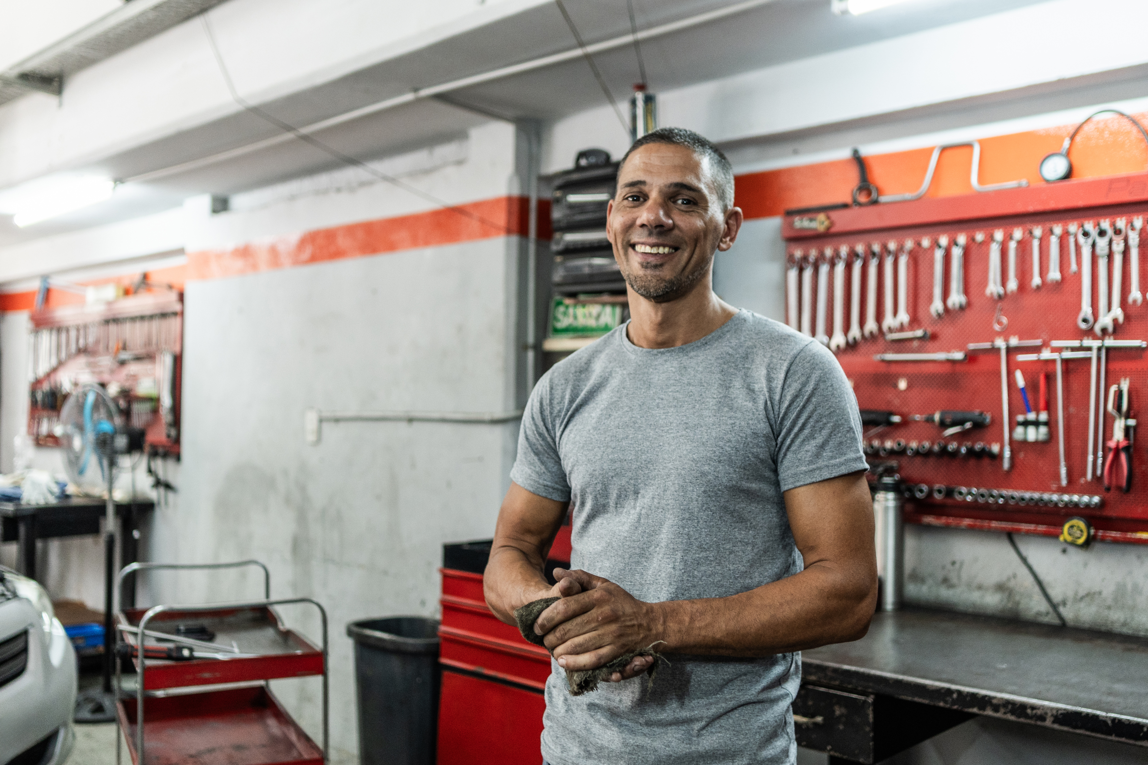 Man standing in workshop